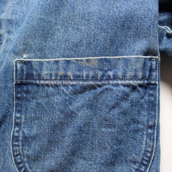 Older Brother Denim Jean Jacket Sherpa Fleece Lined Blue Trucker Coat Warm Cozy - Picture 3 of 12